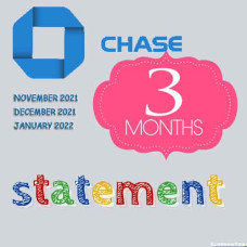 Chase Fake Bank Statement Template - 3 Months (Most Recent) EDITABLE PDF