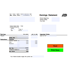 ADP Paystub With Auto Calculator