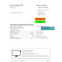 Bank of America Editable Bank Statement Template June 2021 (Buss)