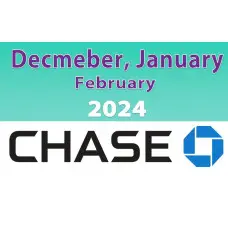 Chase Bank 3 Months Bank Statement Template (December 2023, January, February 2024)